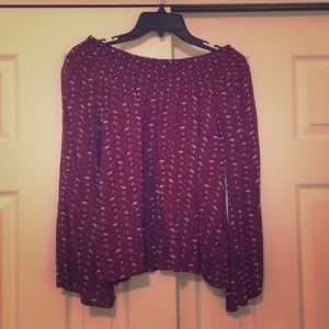Off the shoulder, bell sleeve top